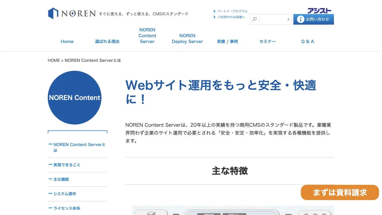 NOREN Content Serverの公式製品ページ