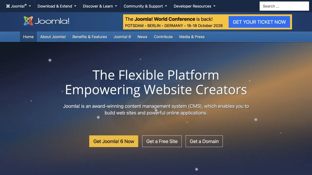 Joomla!の公式製品ページ